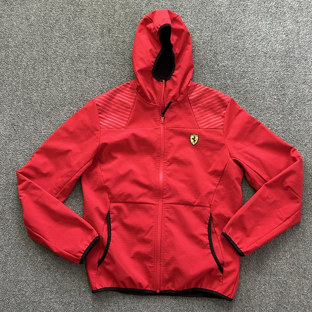 Scuderia Ferrari Team Jacket Mens M Red Racing Hooded Full Zip Formula 1